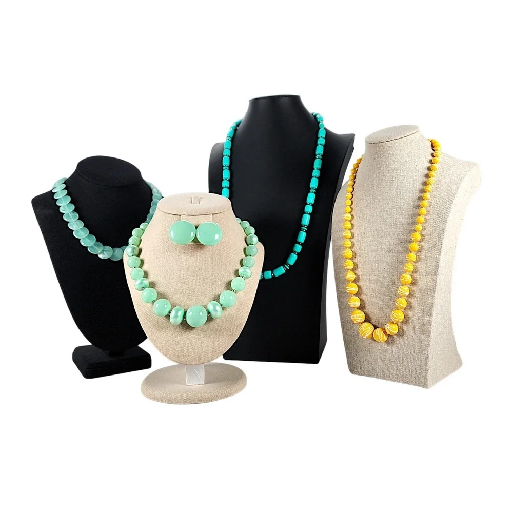 Vtg & Modern Crafting Necklaces Earrings Women's Jewelry Lot of 5 Pieces 8 oz